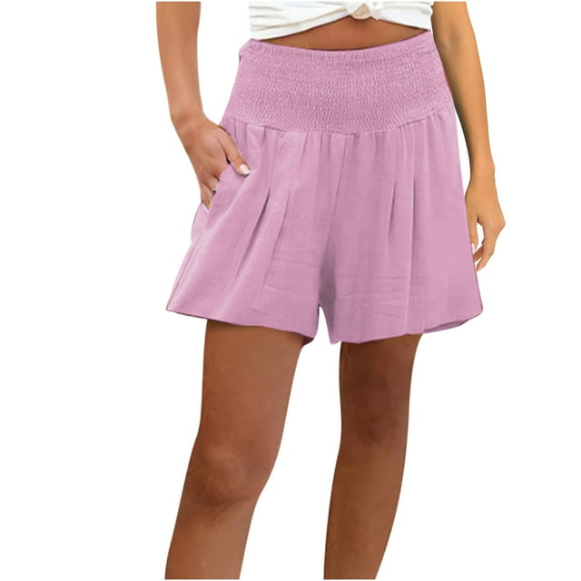 FNFYFH Clearance Womens Running Loose Fit Solid Color Summer Training Shorts Quick Dry Athletic Shorts,Pink
