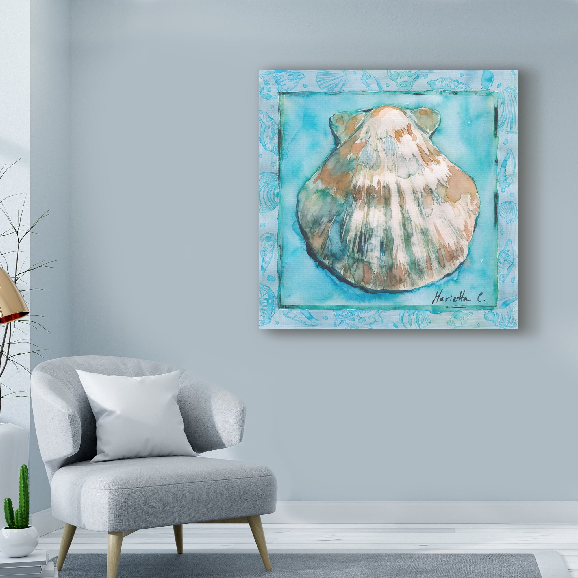 Trademark Fine Art 'Shell Scallop 1' Canvas Art by Marietta Cohen Art And Design
