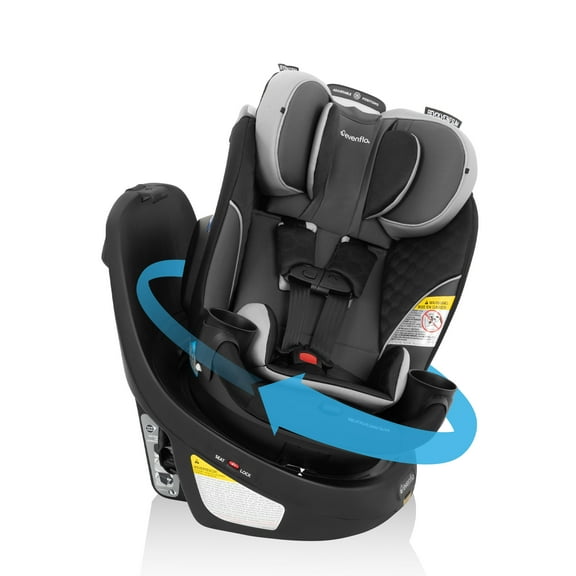 Evenflo Revolve360 Slim 2-in-1 Rotating Car Seat, Cambridge, Black/Gray