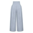 thumbnail image 4 of Gubotare Women High Waist Casual Wide Leg Long Pants Trousers (Grey,M), 4 of 5