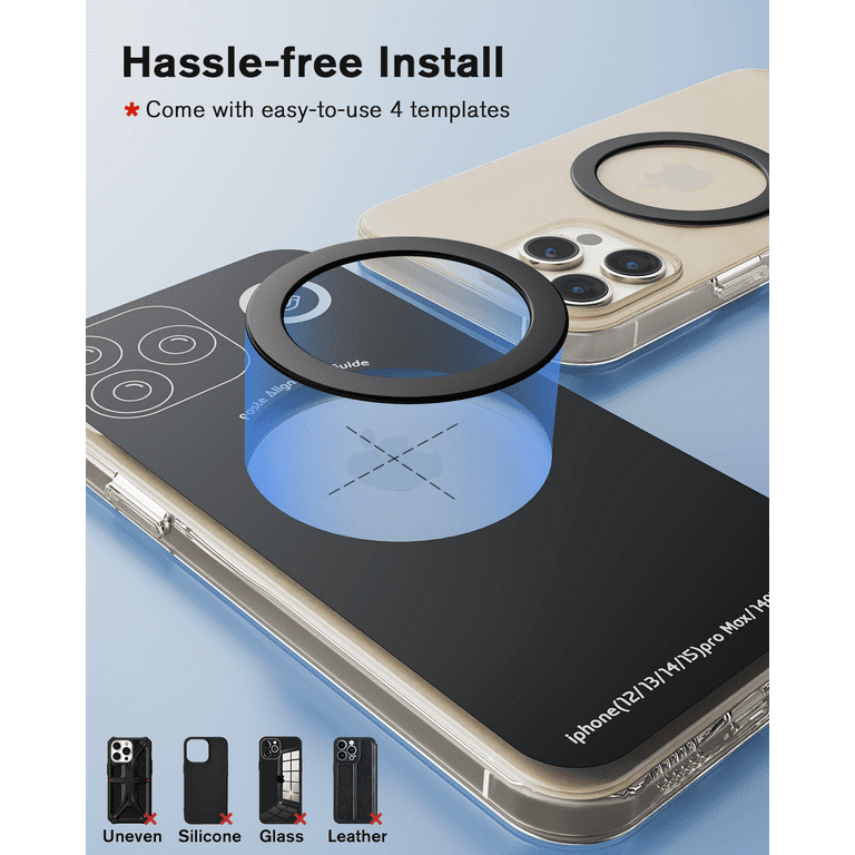 4Pcs Magnetic Sticker for Magsafe, Mag Safe Adhesive Ring Adapter