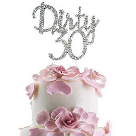 Jennygems Dirty 30 Cake Topper Elegant Rhinestone Sparkly Bling