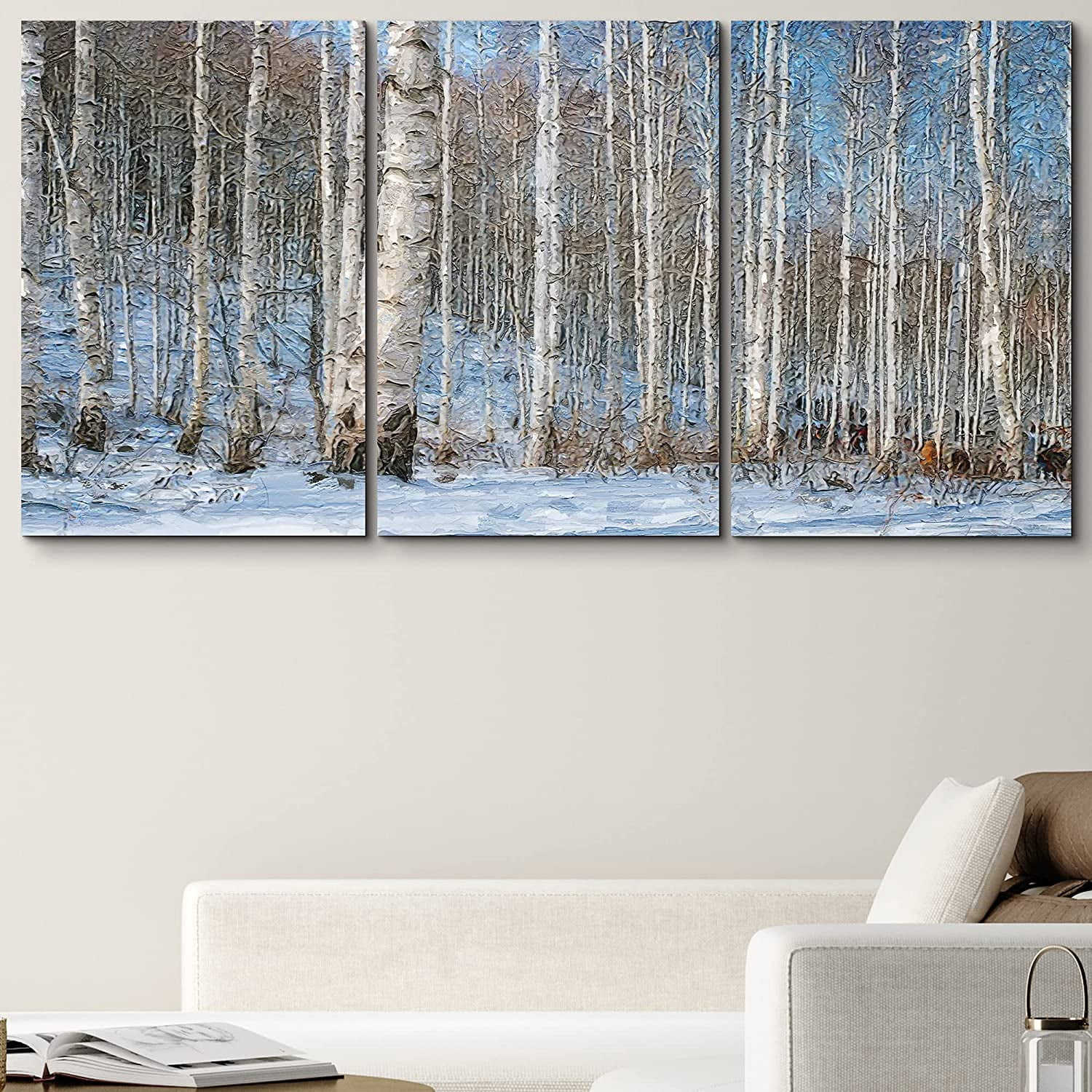 PixonSign Canvas Print Wall Art Set Winter Forest with Snow Nature ...