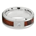thumbnail image 2 of 8mm Koa Wood Wedding Ring,CZ Wedding Ring,Tungsten Carbide Ring,Engagement Ring,Anniversary Ring, 2 of 4
