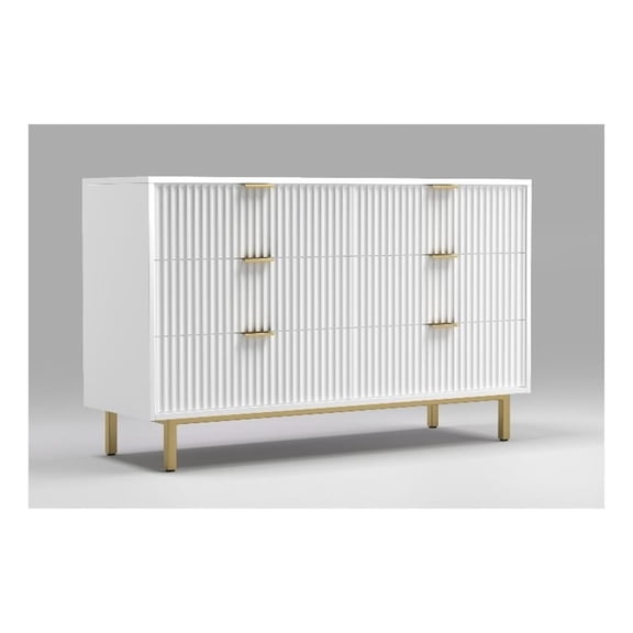 Pemberly Row Modern / Contemporary 6 Drawer Dresser in White