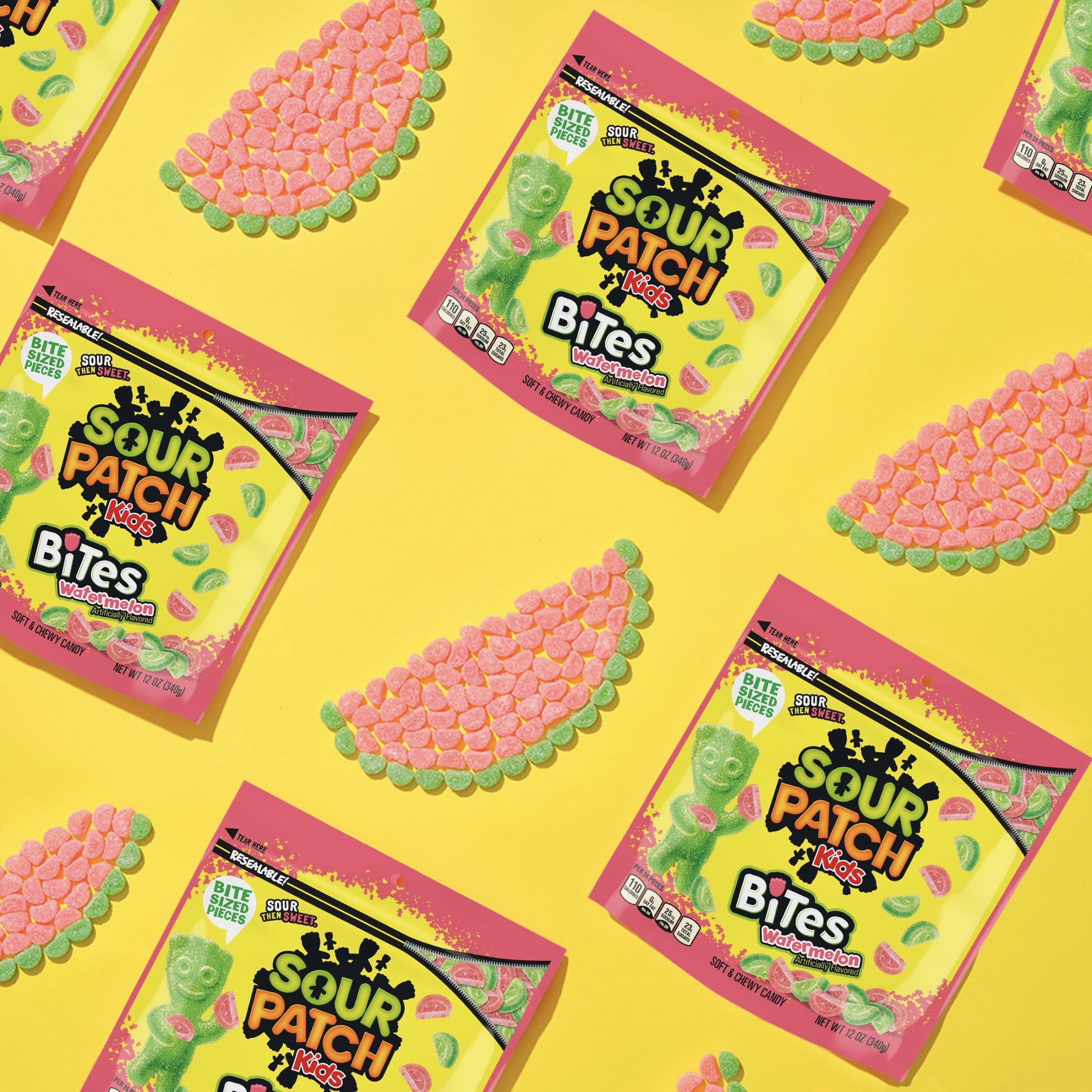 SOUR PATCH KIDS Bites Watermelon Soft & Chewy Gummy Candy, 12 oz