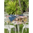 thumbnail image 2 of Easter Bunny Eggs Outdoor Tablecloth - 60 Inch Round Dining Table Cover, Spring Tulips Rustic Rabbits Grey Plaid Waterproof Outdoor Table Cloth with Umbrella Hole & Zipper for Picnic/Patio/Party, 2 of 7