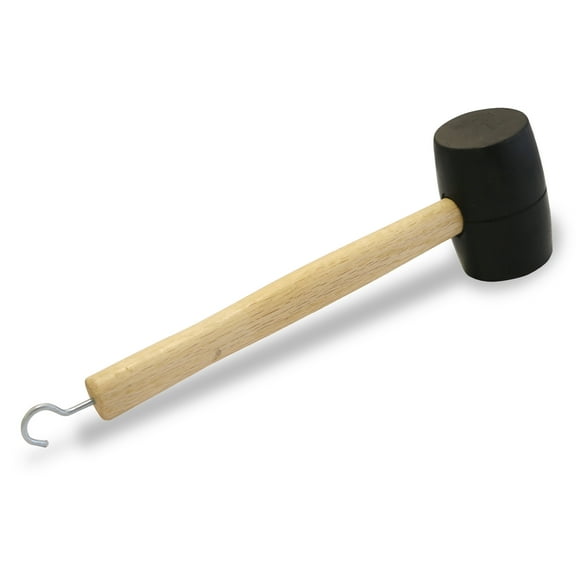Coghlan's Rubber Mallet with Wooden Handle and Butt Hook for Camping, Tent Pegs