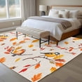 thumbnail image 4 of Large Area Rugs for Living Room Bedroom, Orange Leaves Fall 5'x8' Rug Washable Carpet Runner Indoor Outdoor, Branches Birds Pine Cones Rustic Non Slip Floor Mats Rug for Kitchen, Bathroom, 4 of 8