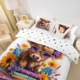 thumbnail image 3 of jejeloiu Highland Cow Floral Twin Bedding Kids,Retro Farmhouse Lodge Duvet Cover Set,Reversible,2-Piece(No Comforter), 3 of 6
