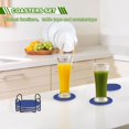 thumbnail image 7 of Haosy Set of 6 Drink Woven Coaster with Holder Heat Resistant Non-Slip Bar Coasters 4 Inches Dark Blue, 7 of 7