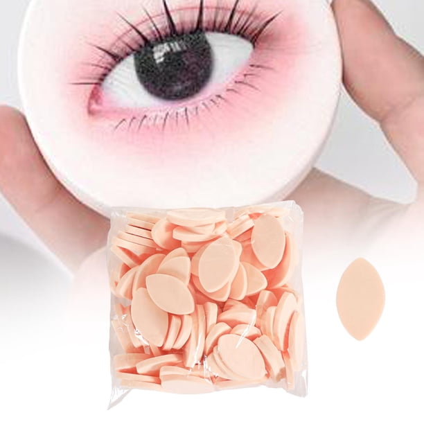 100 esponjas de práctica con forma de ojo para practicar pestañas, herramienta de belleza para extensión de pestañas, almohadillas para pestañas Piel