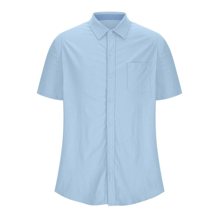 ZCFZJW Men's Casual Button Down Shirts Stretch Short Sleeve