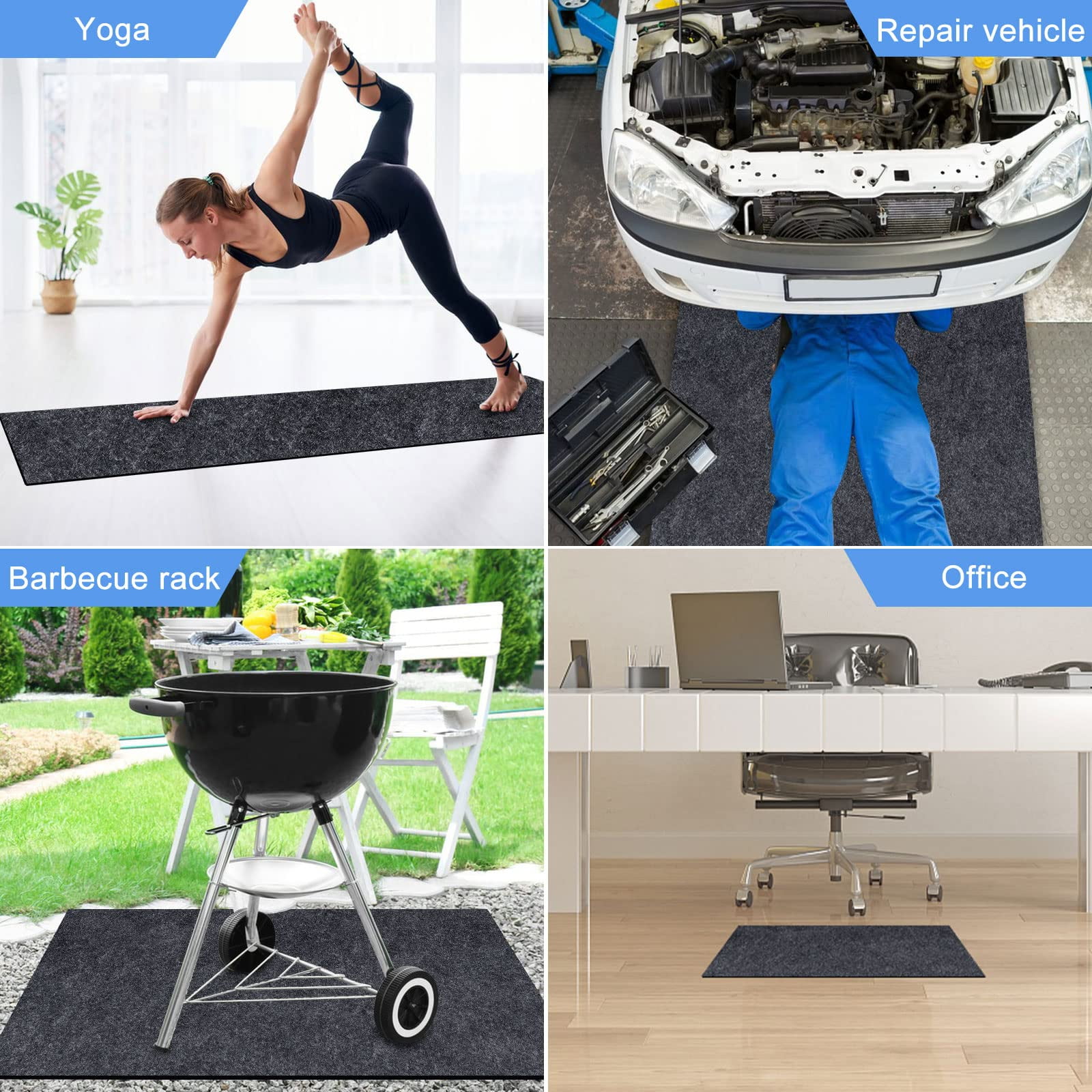 ZHIJYBO 90*90 Inch Square Hot Tub Pad, Inflatable Hot Tub Mat Outdoor Indoor for Protect Hot Tub Pool from Wear