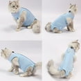 thumbnail image 5 of YUEHAO Pet Vest for Dogs Solid Dog Recovery Suit Onesie After Pet Operation for Dogs Cats Solid Surgical Postoperative Snuggly Vest for Abdominal Wounds Weaning Anti Licking Vest (Light Blue, S), 5 of 8