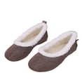 thumbnail image 6 of Domzle Ballet Flats for Women Fuzzy Quilted Indoor Outdoor House Shoes Cute Plush Slip On Ballerina Slippers Faux Suede Trim Round Toe Casual Cozy Gray, 6 of 7