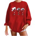thumbnail image 2 of Pntutb Moda Mujer O-cuello Camiseta de manga larga Otoño Impresión Chirstmas Blusa suelta tops Sudadera Pntutb Pntutb-5048, 2 of 5