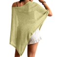 thumbnail image 4 of Women's Knit Poncho Cape Shawl, Lightweight Pullover Swimsuit Cover Up for Women, Solid Color Breathable Chiffon Feel Cape for Beach, Resort and Casual Daily Wear Yellow, 4 of 4
