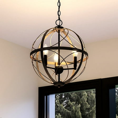 Luxury Farmhouse Chandelier, 19.75H x 16W, with Transitional Style, Olde Bronze, UHP4400 by Urban Ambiance