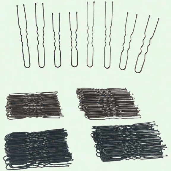Hair Pins Set, 200Pcs U Shaped Bun Hair Pins in Brown and Black, Assorted Sizes 5cm/6cm with Storage Box