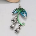 thumbnail image 5 of K-KED Real 925 Sterling Silver Men Women Lucky Enamel Leaf Tassel Bud Pendant, 5 of 6