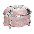thumbnail image 3 of Caja de almacenamiento de joyas, contenedor de mesa, resistente al óxido, diseño vintage, caja de regalo de recuerdo, organizador de baratijas para Rosa plateado, 3 of 8