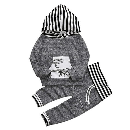 Baseball Sleeveless Set Toddler Infant Baby Boys Dinosaur Long Sleeve Hoodie Tops Sweatsuit Pants Outfit Set ()