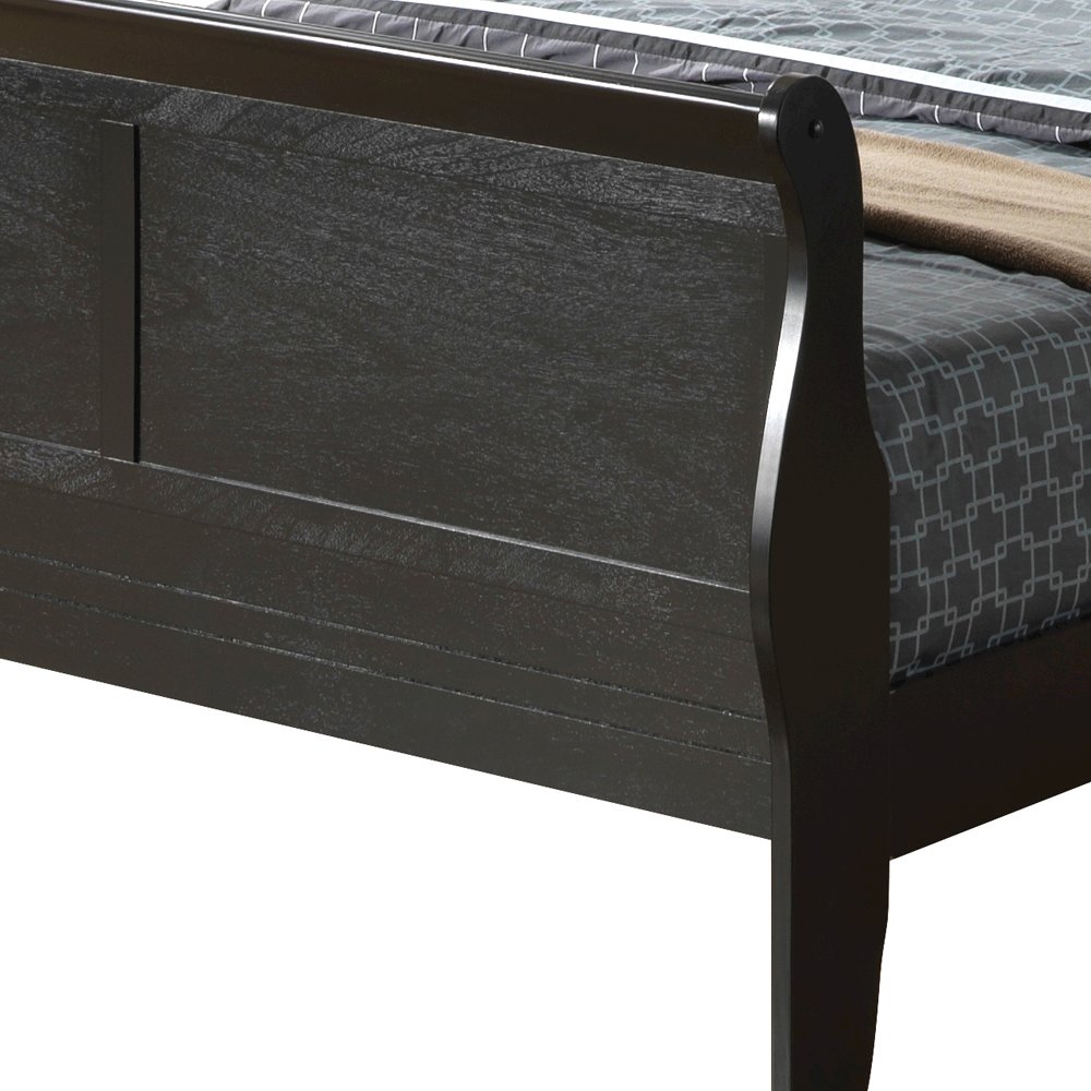 Glory Furniture Louis Phillipe King Bed in Black Color