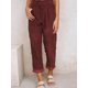 thumbnail image 5 of Pantalones de pana de color liso para mujer, pantalón informal, holgado, de cintura alta y pierna ancha, para otoño e invierno, 5 of 6