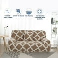 thumbnail image 3 of PiccoCasa Stretch Spandex Sofa Slipcover for , Brown White Medium, 3 of 6