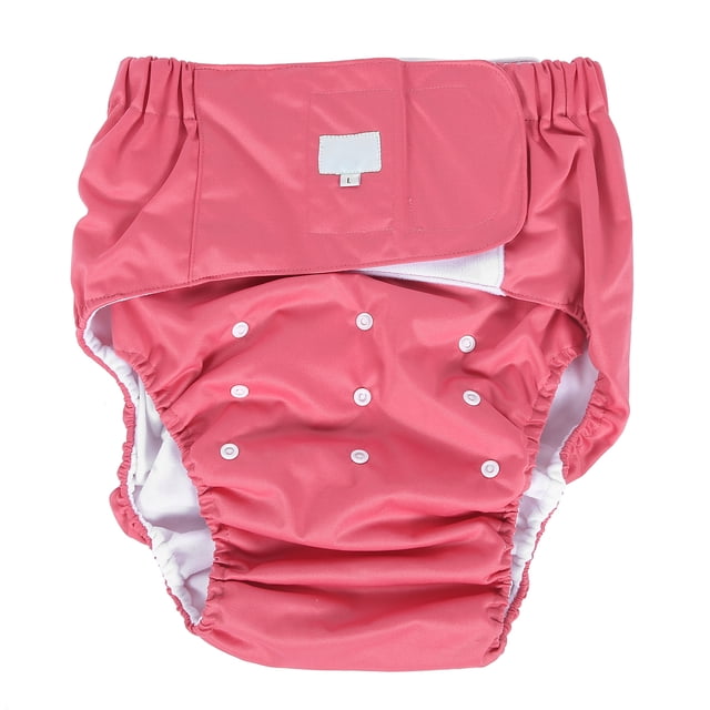 Pañal tipo braguita ajustable, lavable y reutilizable para incontinencia para personas mayores, color rojo rosa