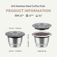 thumbnail image 2 of Reusable Nespresso Capsules Stainless Steel Refillable Coffee Pods Compatible For Nespresso Machine, 2 of 4