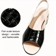 thumbnail image 3 of CHICVOMEY Dressy Peep Toe Sandals for Womens Low Chunky Heel with Faux Leather Toe Slingback Wedding Party Casual Slip On Shoes, 3 of 8