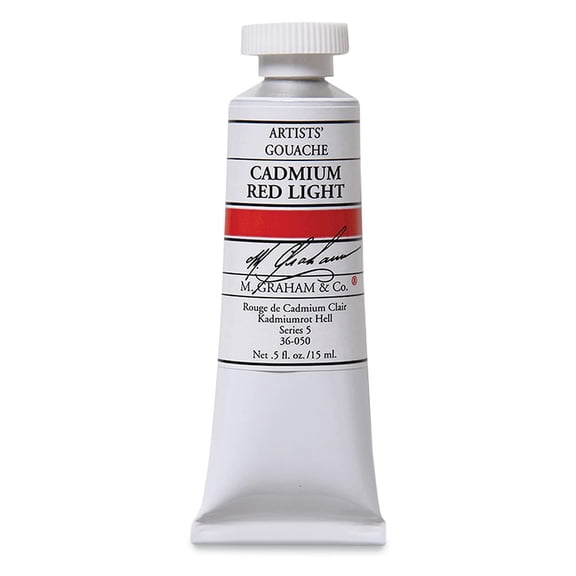 M. Graham Artists' Gouache - Cadmium Red Light, 15 ml tube