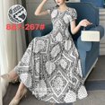 thumbnail image 1 of JUNWELL Robe Vestidos Maxi Longue Robe Femmes Été Vêtements Indiens Bohème Coton Lin Floral Manches Courtes Style Coréen Décontracté, 1 of 7
