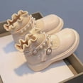 thumbnail image 5 of Fozruso Elegant Girls Boots Sock Ankle Booties With Bow Pearl Faux Lined Warm Short Boots For Toddler Kids Casual Winter Footwear,Side Zipper Combat Boots Sizes 8.5 Little Kid(2-2.5 Years), 5 of 6