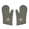thumbnail image 2 of VHC Brands Cotton Oven Mitt Set of 2, Appliqued, Heat Resistant, Baking Glove Pot Holder, Kitchen Mitts, My Country Collection, 12.5x8, Navy, 2 of 3
