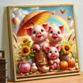 thumbnail image 2 of JYLMOOD Paint by Numbers for Adults Kits, DIY Easy Painting by Numbers for Gift Home Wall Decoration 40x40cm（without Frame) - Pig, 2 of 5