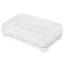 Large Capacity Egg Holder - Clear Plastic Refrigerator Storage Container with Secure Lid, Egg Freshness Organizer Box for Fridge Door & Shelf