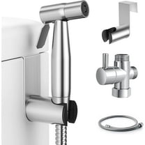 Handheld Bidet Sprayer for Toilet, Brushed Nickel Bidet Attachment for Toilet Adjustable Water Pressure Control with Bidet Hose for Feminine Wash Baby Diaper Cloth