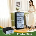 thumbnail image 2 of 4 Drawer Vertical Storage Dresser Native batik watercolor artistic blue white Ethnic boho style with Wood Top Fabric Pull Drawers, 2 of 8