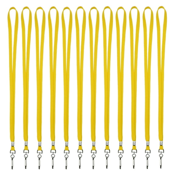Uxcell Lanyards, 100 Pack Neck Lanyards Bulk with Swivel Hook Clip for ID Badges Holder, Keys, Office, Teachers, Yellow