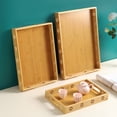 thumbnail image 6 of MLINS Beige Bamboo Tray for Serving Snacks Fruits and Teas Ideal for Storage Easy to Clean  Rectangular  Size 17.7 x 11.8 inches, 6 of 8
