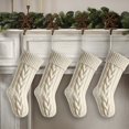 thumbnail image 4 of Christmas Stockings 18 Inches Classic Cable Knitted Socks Fireplace Hanging Stockings Family Holiday Party Xmas Decoration Sock 1 PC Beige One Size, 4 of 6