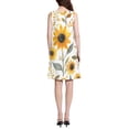 thumbnail image 3 of FORMRS Summer Dress for Women Loose U Neck Sleeveless Midi Beach Sundresses with Pockets, White Watercolor Sunflowers, 3 of 8