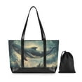 thumbnail image 7 of FORMRS Canvas Laptop Tote Bag for Women with 15.6" Computer Compartments Shoulder Handbag, Beige Floating Whale, 7 of 7