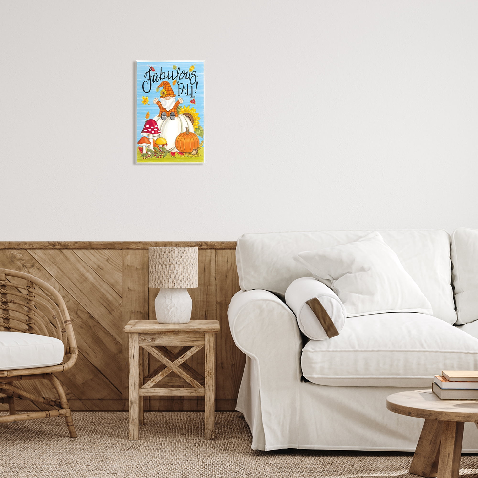 Stupell Industries Fabulous Fall Gnome Holiday Painting Unframed Art Print Wall Art, 10 x 15