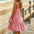 thumbnail image 7 of VBVC Women's Striped Spaghetti Strap Tiered Mini Dress , Summer Casual Sleeveless Sundress For Women , Ladies' Ruffle Beach Dress with Pockets,Red,S-2XL, 7 of 7
