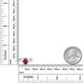 thumbnail image 6 of Gem Stone King 10K White Gold Red Created Ruby and White Moissanite 3-Stone Ring for Women | 1.55 Cttw | Oval 8X6MM | Gemstone July Birthstone | Size 9, 6 of 6