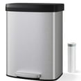 thumbnail image 1 of Garvee 15.85 Gallon Kitchen Garbage Can with Liner Rim & Soft Close Plastic Lid, Silver, 1 of 9